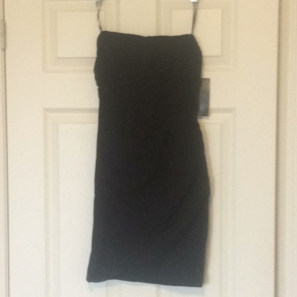 Strapless black dress